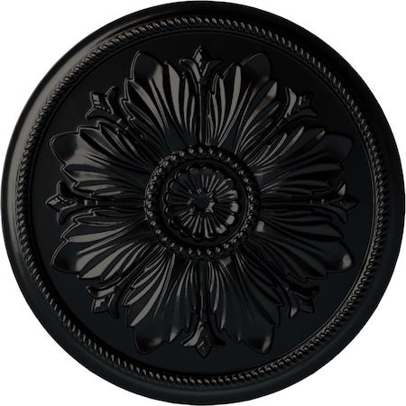 Ekena Millwork Kaya Ceiling Medallion (Fits Canopies up to 5 1/4"), Hand-Painted Jet Black, 23 5/8"OD x 1 1/2"P CM23KABLF